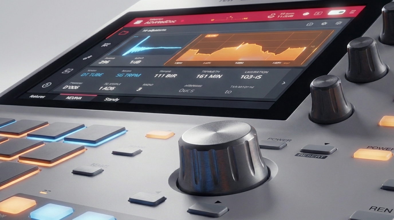 Ekran dotykowy Akai MPC One z falą dźwiękową